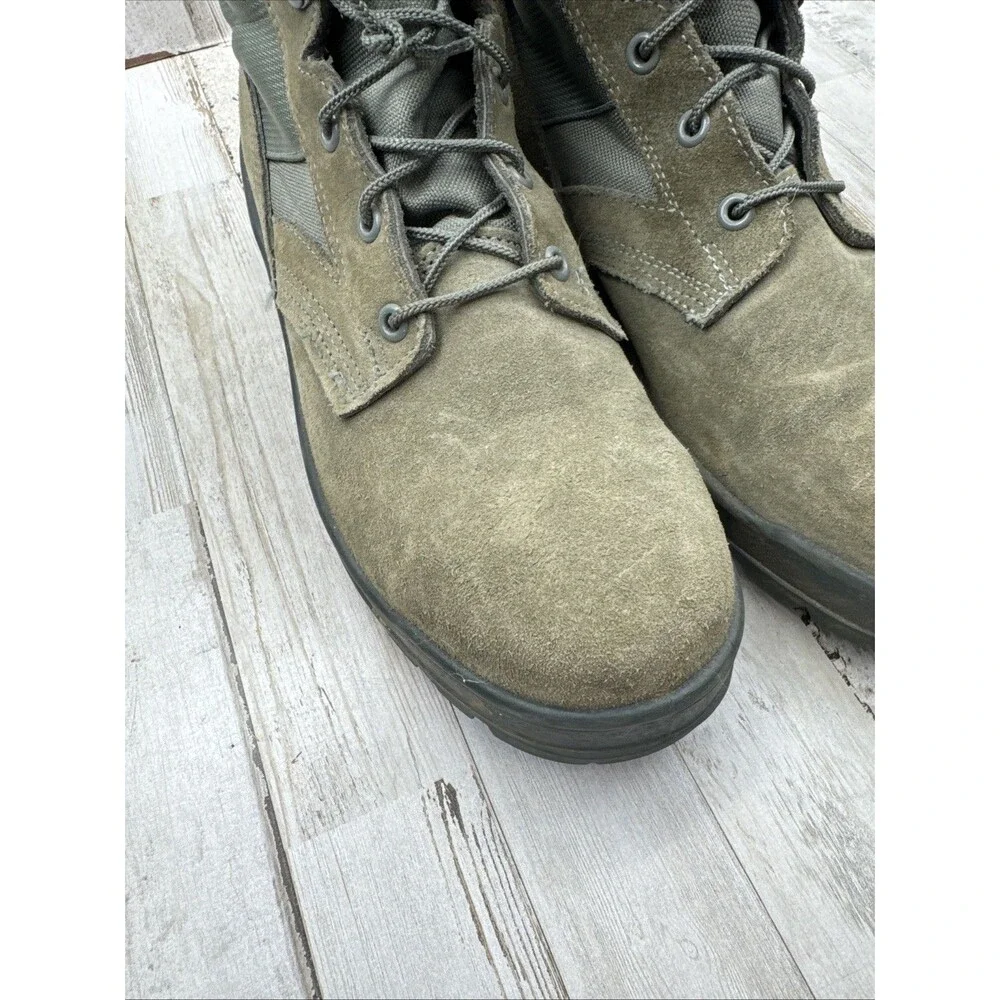 Men's 10 W UFCW Sage Green Suede Leather Flight Military Boots Combat USA Made